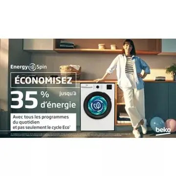 Lave linge hublot BEKO BM3WFU47411B Energy Spin