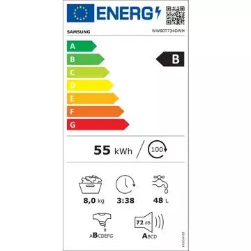 Lave linge hublot SAMSUNG WW80T734DWH