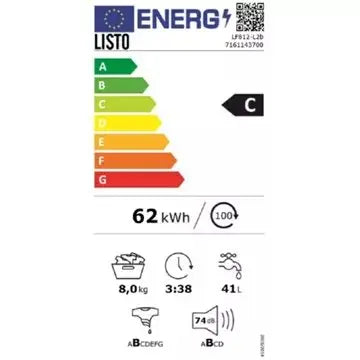 Lave linge hublot LISTO LF812-L2b