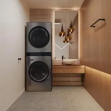Lave linge séchant hublot LG F761TOWERB Washtower