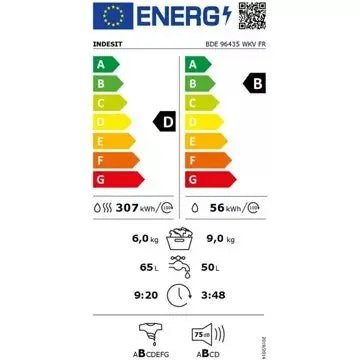 Lave linge séchant hublot INDESIT BDE96435WKVFR