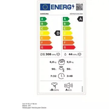 Lave linge séchant hublot SAMSUNG WD90DG5B15BH