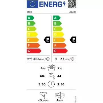 Lave linge séchant hublot encastrable SMEG LSIA147