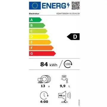 Lave vaisselle 60 cm ELECTROLUX ESA47300SW Airdry