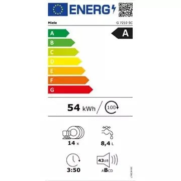 Lave vaisselle 60 cm MIELE G7210 SC Blanc