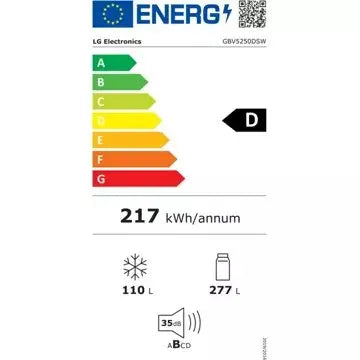 Réfrigérateur combiné LG GBV5250DSW