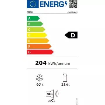Réfrigérateur combiné SMEG FAB32LBL5 Noir