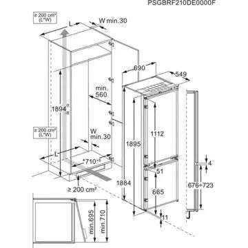 Réfrigérateur combiné encastrable AEG NSC7P751DS No frost 70cm