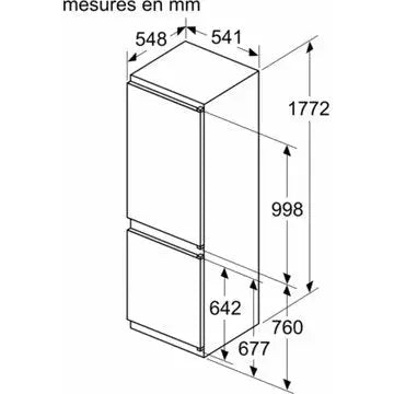 Réfrigérateur combiné encastrable BOSCH KIV86NSE0