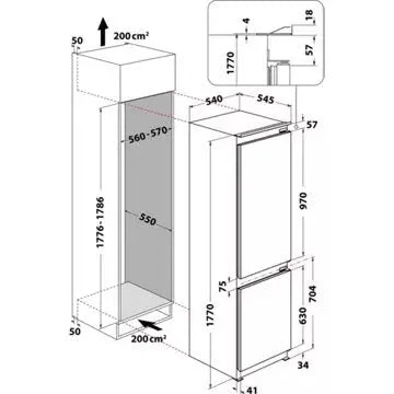 Réfrigérateur combiné encastrable INDESIT BI18DC2