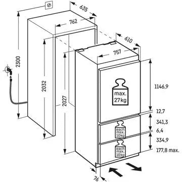Réfrigérateur combiné encastrable LIEBHERR ECBNe7870 BioFresh