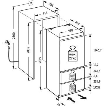 Réfrigérateur combiné encastrable LIEBHERR ECBNe8870 BioFresh