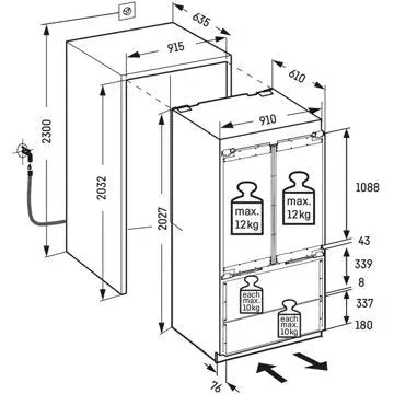 Réfrigérateur combiné encastrable LIEBHERR ECBNe8872 BioFresh