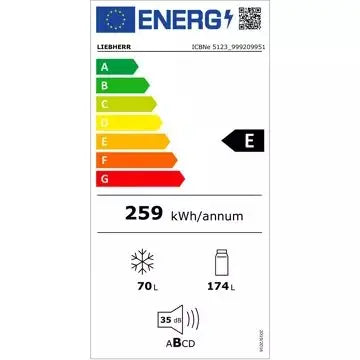 Réfrigérateur combiné encastrable LIEBHERR ICBNE5123-20 BioFresh