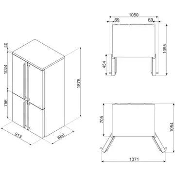 Réfrigérateur multi portes SMEG FQ60CPO6