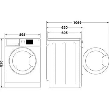 Lave linge séchant hublot INDESIT	BDE107436WKVFR