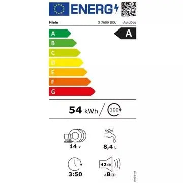 Lave vaisselle encastrable  MIELE	G 7600 SCU AutoDos