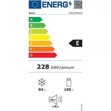 Réfrigérateur combiné	BOSCH	KGV33VWEAS Série 4