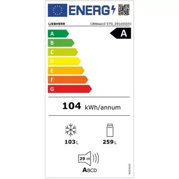 Réfrigérateur combiné	LIEBHERR	CBNbsa10575i-22 BioFresh
